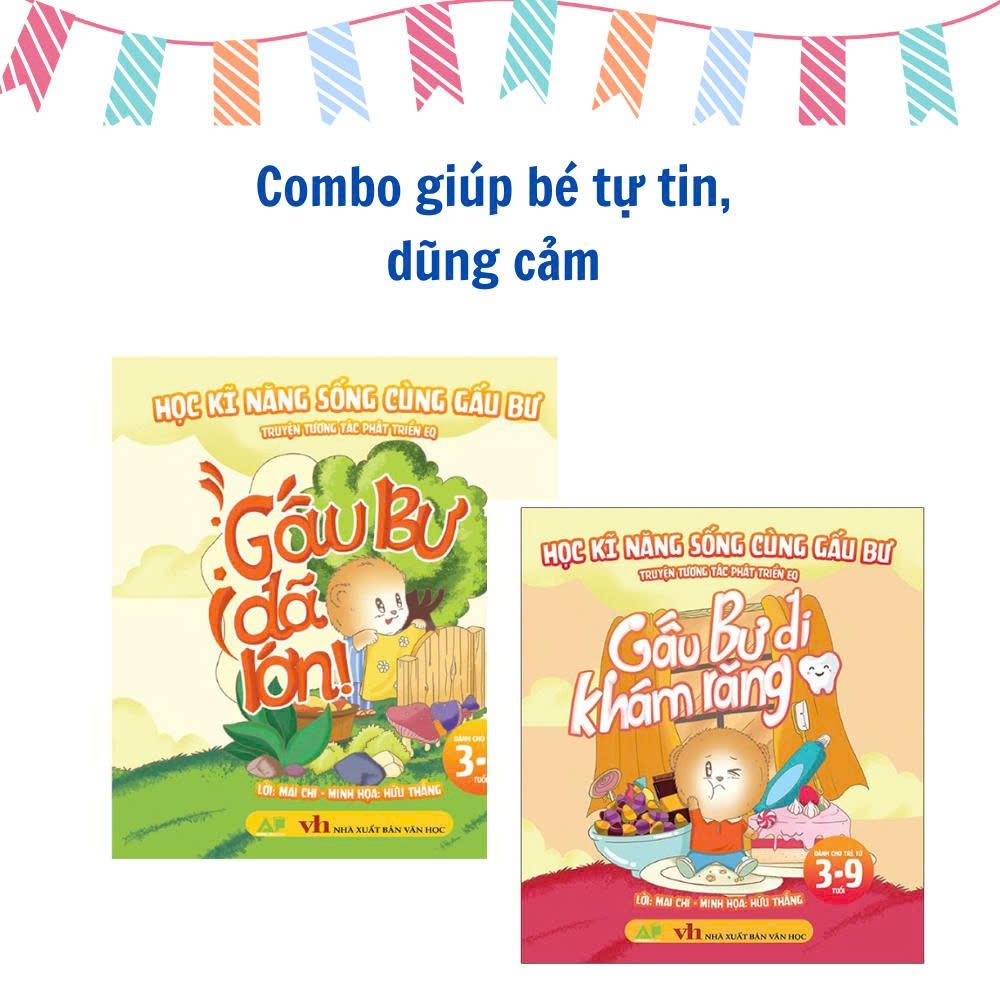 Bộ Sách Học Kỹ Năng Sống Cùng Gấu Bư cho bé 3-9 tuổi - An Phước Books