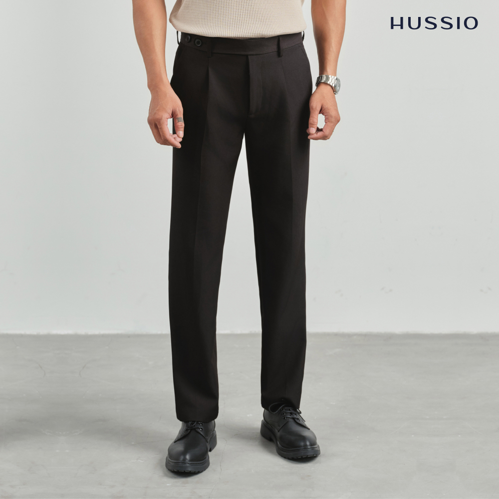 Quần âu nam COZY, sidetab cạp cao 2 khuy, form straight fit tôn dáng, xếp ly sang trọng - HUSSIO