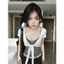 Set Áo Nữ 2 Món Cardigan Trắng Tay Ngắn Kèm Áo Hai Dây Sọc – Áo Phối Layer Thời Trang Mùa Hè