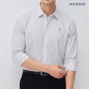 Áo sơ mi tay dài nam SEASON "BA" GEN 2 logo thêu, vải Oxford cao cấp ít nhăn, sang trọng, thanh lịch - HUSSIO