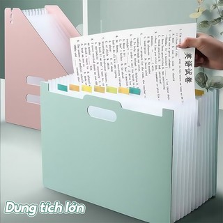 Túi Đựng Tài Liệu A4 Nhiều Ngăn File Văn Phòng Phẩm Cho Học Sinh, Chống Nước Bền Đẹp, Chất Liệu Nhựa PP Cao Cấp