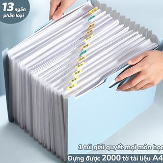 Túi Đựng Tài Liệu A4 Nhiều Ngăn File Văn Phòng Phẩm Cho Học Sinh, Chống Nước Bền Đẹp, Chất Liệu Nhựa PP Cao Cấp
