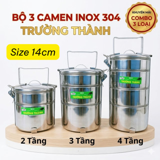 Cặp Lồng Inox 304 Trường Thành 14cm - Camen Đựng Cơm Thức Ăn Dày Dặn, An Toàn Sức Khỏe