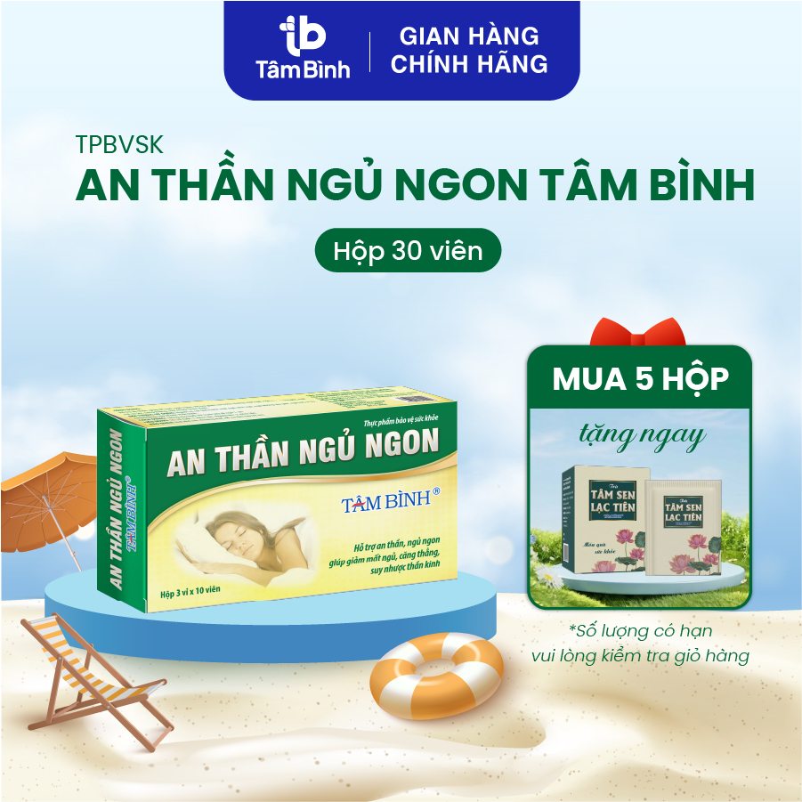 [Review tốt] An thần ngủ ngon Tâm Bình 30v - Hỗ trợ giảm mất ngủ, ngủ không sâu giấc, lo âu, căng thẳng, giảm stress