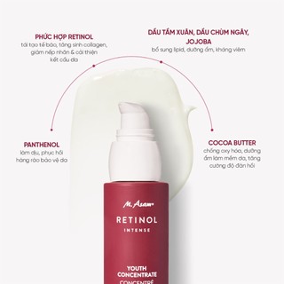 Dưỡng chất Retinol hỗ trợ chống lão hoá M.Asam RETINOL INTENSE Youth Concentrate 30ml