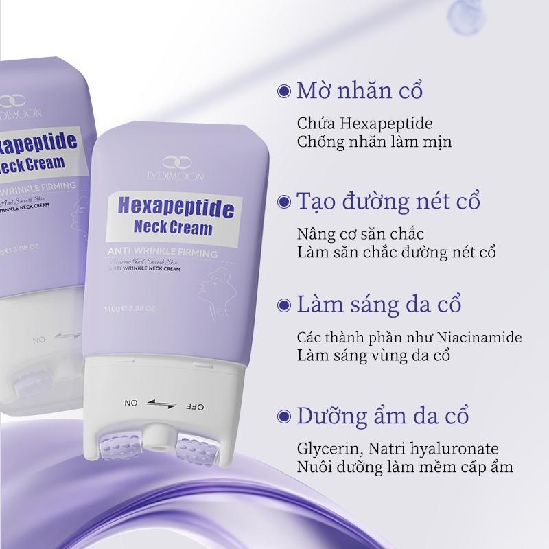 Kem Dưỡng Cổ Giảm Nếp Nhăn, Săn Chắc, Dưỡng Ẩm Làm Sáng Da, Collagen Peptide LYDIMOON 110g