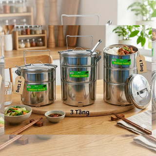 Cặp Lồng Inox 304 Trường Thành 14cm - Camen Đựng Cơm Thức Ăn Dày Dặn, An Toàn Sức Khỏe