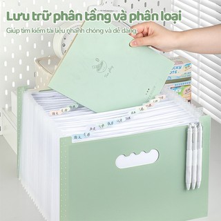 Túi Đựng Tài Liệu Cho Học Sinh Văn Phòng A4 13 Chia Ngăn Kẹp Tài Liệu Chống Nước, Bìa Dày, Đựng Hồ Sơ Gọn Gàng, Chắc Chắ