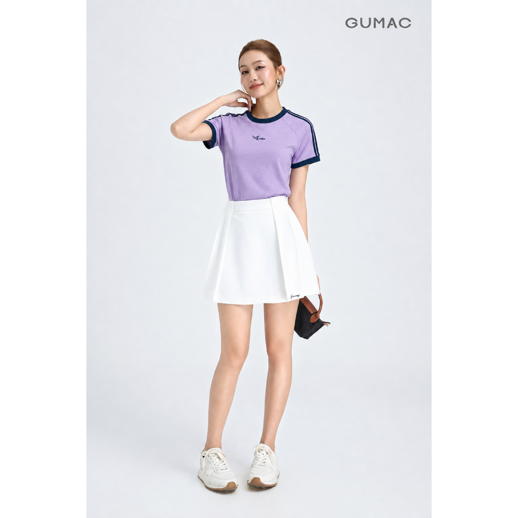 Áo Thun Nữ GMORNING Form Lửng Tay Raglan Phối Sọc Chất Cotton 2C Năng Động Trẻ Trung YATG06045