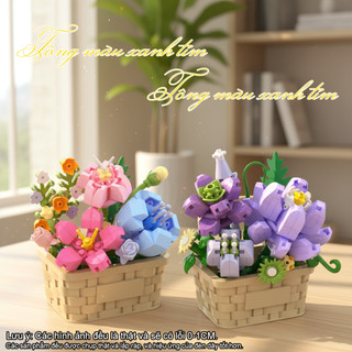 Bộ Xếp Hình Giỏ Hoa 3D DIY, Đồ Chơi Lắp Ráp Sáng Tạo, Trang Trí Bàn Học, Quà Tặng Bé Gái，Quà Tặng Sinh Nhật Hot