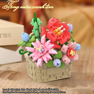Bộ Xếp Hình Giỏ Hoa 3D DIY, Đồ Chơi Lắp Ráp Sáng Tạo, Trang Trí Bàn Học, Quà Tặng Bé Gái，Quà Tặng Sinh Nhật Hot