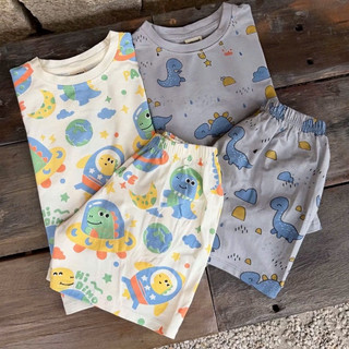 Set bộ cộc tay cho bé TRAI, bộ quần áo mùa hè cho bé TRAI in hình KHỦNG LONG chất thun lạnh mềm mịn thoáng mát(T03)