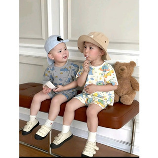 Set bộ cộc tay cho bé TRAI, bộ quần áo mùa hè cho bé TRAI in hình KHỦNG LONG chất thun lạnh mềm mịn thoáng mát(T03)