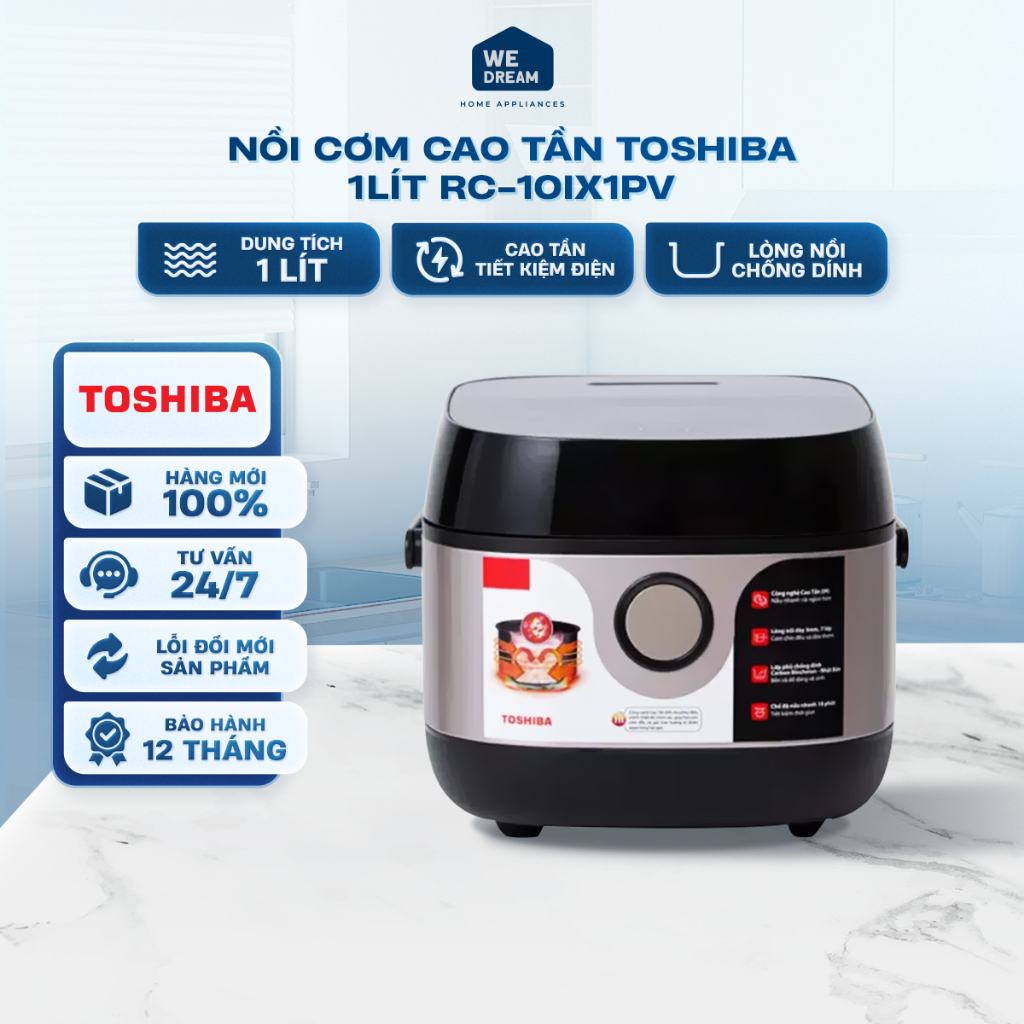 RC-10IX1PV - Nồi Cơm Cao Tần Toshiba 1 Lít RC-10IX1PV - Hàng Chính Hãng, Mới 100%