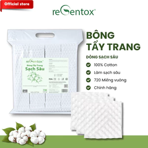 Bông Tẩy Trang SẠCH SÂU reGentox Bông Cotton Tự Nhiên Công Nghệ Độc Quyền 720 Miếng/Túi