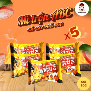 Combo 5 gói mì trộn ABC vị gà cay phô mai 80g thơm ngon vị gà cay - Hàng Indonesia nhập khẩu
