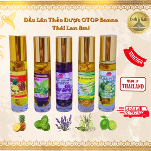 Dầu Lăn Thảo Dược OTOP Banna Thái Lan 8ml - DẦU GIÓ DOKRAK