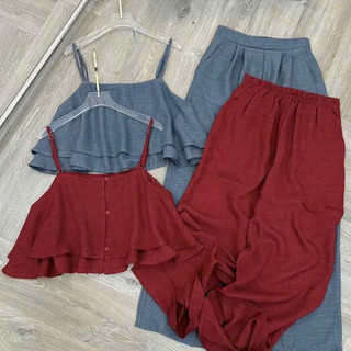 (SET NEW ) Set Đũi Nữ 2 DÂY Quần Suông DÀI Xinh Xắn MÁT MẺ  Dành Cho Các Chị Em K&B FASHION