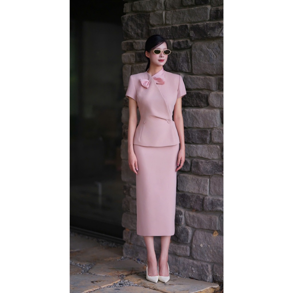 MINELEGÁNCE | SET ÁO & CHÂN VÁY BÚT CHÌ THANH LỊCH, SANG TRỌNG - MIN150