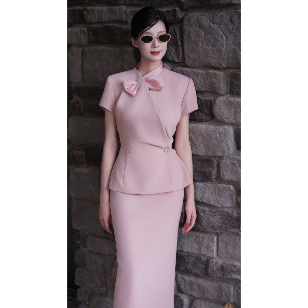MINELEGÁNCE | SET ÁO & CHÂN VÁY BÚT CHÌ THANH LỊCH, SANG TRỌNG - MIN150