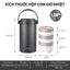 Hộp Cơm Giữ Nhiệt Đựng Thức Ăn LBL2019 Lebenlang Chất Liệu Inox 304 Cà Men Gồm 3 Khay - Chính Hãng