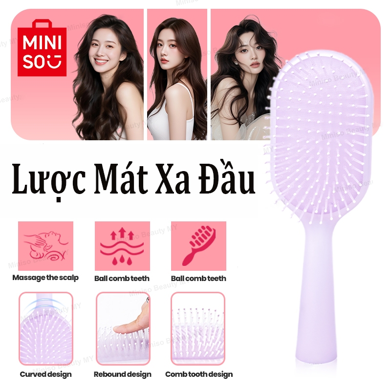 Miniso Lược Đệm Khí Massage Da Đầu Giảm Rụng Tóc Kích Thích Tuần Hoàn Máu Thư Giãn Đàn Hồi Chân Ái