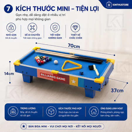 Bàn Bida Mini Cao Cấp - Bộ Bida Để Bàn Đầy Đủ Phụ Kiện, Bóng Sứ, Giải Trí Gia Đình