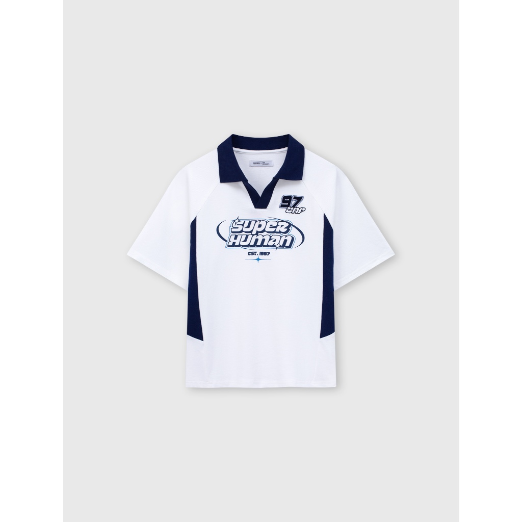 Áo polo bé trai CANIFA cổ bẻ cộc tay chất cotton mềm mại dáng rộng có hình in 2TP26C001