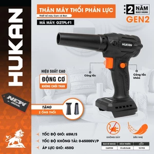Máy thổi phản lực pin HUKAN G2TPL-F1, Tốc độ gió 65m/s, Áp lực gió 850g - Bảo Hành 24 Tháng