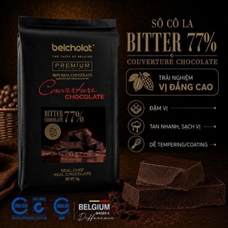 Socola Đen Couverture Belcholat Bitter 77% Cacao Đắng đậm ít ngọt Làm Bánh Ganache Bonbon Chocolate