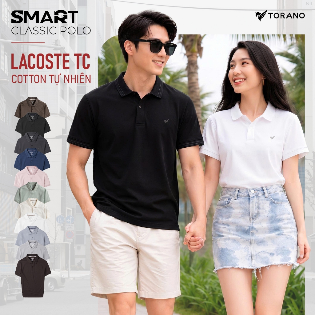 Áo Polo Nam SMART CLASSIC POLO TORANO thoáng khí thoải mái vải cotton trơn Nam Tính, Sang Trọng, Thanh Lịch ESTP038
