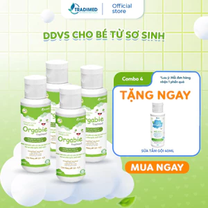 Combo 04 Dung Dịch Vệ Sinh Dành Cho Bé - Orgabie 40ml, Khử mùi, Giảm Hăm Ngứa