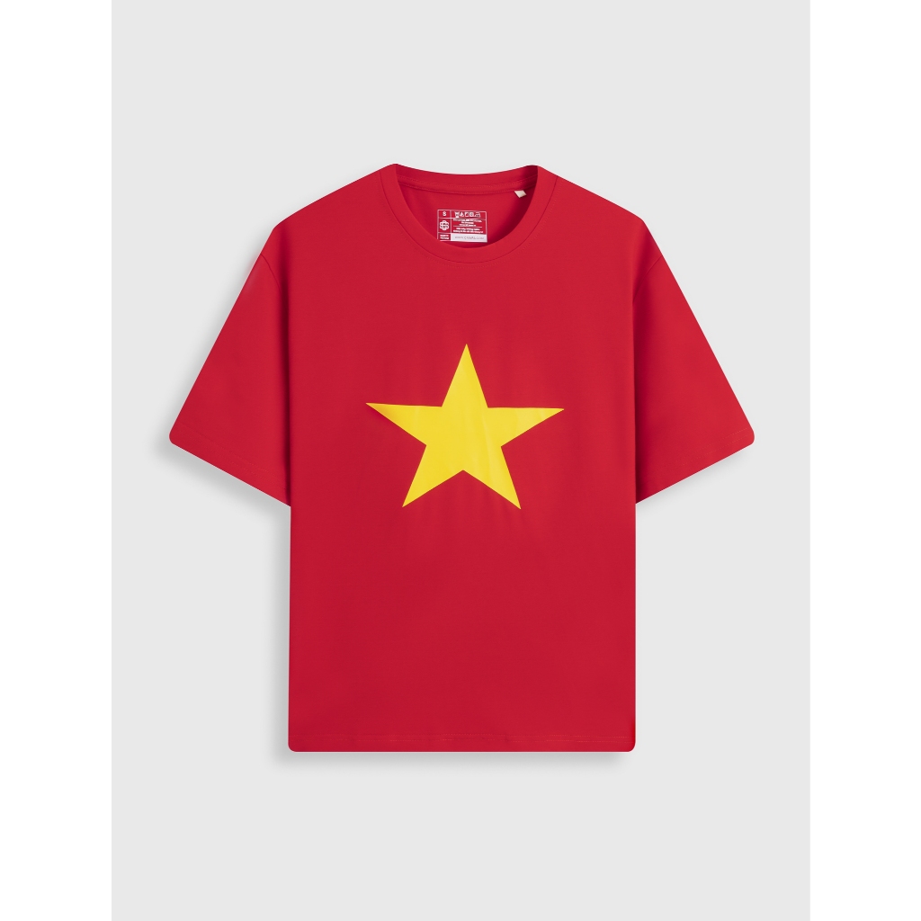 Áo phông cờ đỏ sao vàng unisex người lớn CANIFA cộc tay in hình quốc kỳ Việt Nam 5TS26S016