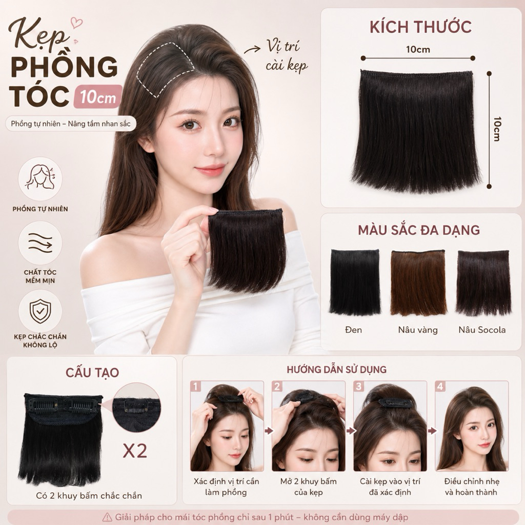 [TOP BÁN CHẠY] TÓC GIẢ KẸP PHỒNG TÓC/ PHÍM PHỒNG MINI ĐIỆU ĐÀ CHẤT TÓC CHỊU NHIỆT CỰC TỐT