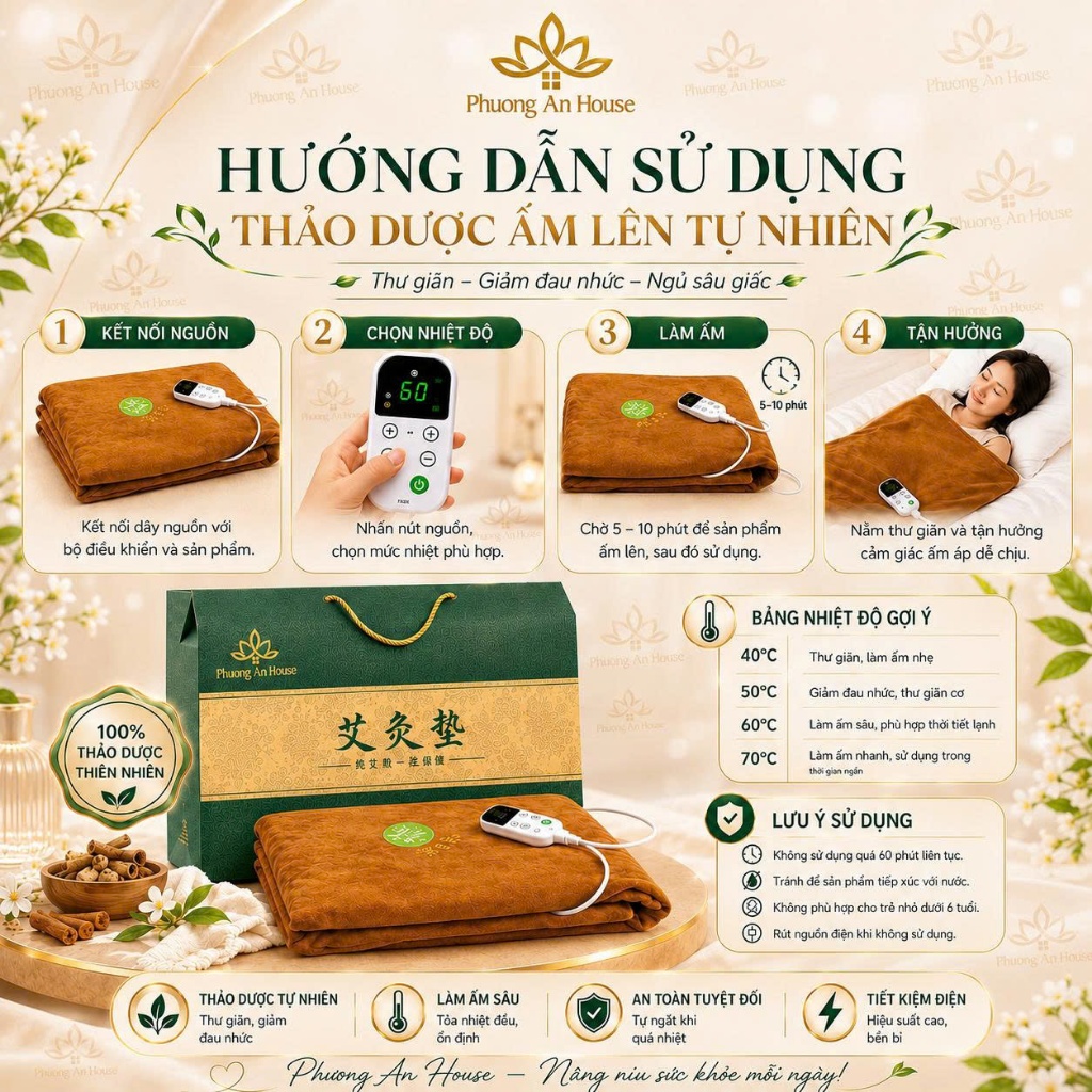 Thảm ngải cứu thảo dược giảm đau nhức