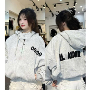 Áo Khoác Nỉ NÓN TO Form RỘNG 00:00 HOODIES ZIP Form BOxY Nnư Hình