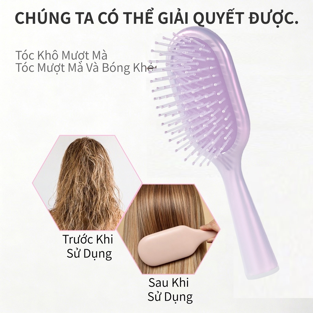 Miniso Lược Đệm Khí Massage Da Đầu Giảm Rụng Tóc Kích Thích Tuần Hoàn Máu Thư Giãn Đàn Hồi Chân Ái