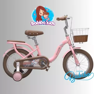 Xe đạp trẻ em, Xe đạp bé gái siêu xinh có giỏ mây VIP babibo kids