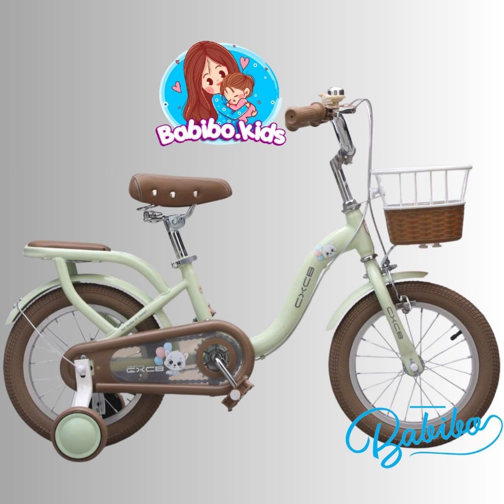 Xe đạp trẻ em, Xe đạp bé gái siêu xinh có giỏ mây VIP babibo kids
