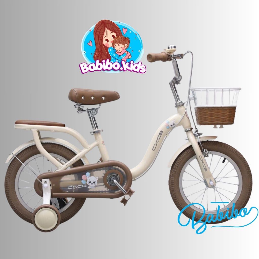 Xe đạp trẻ em, Xe đạp bé gái siêu xinh có giỏ mây VIP babibo kids