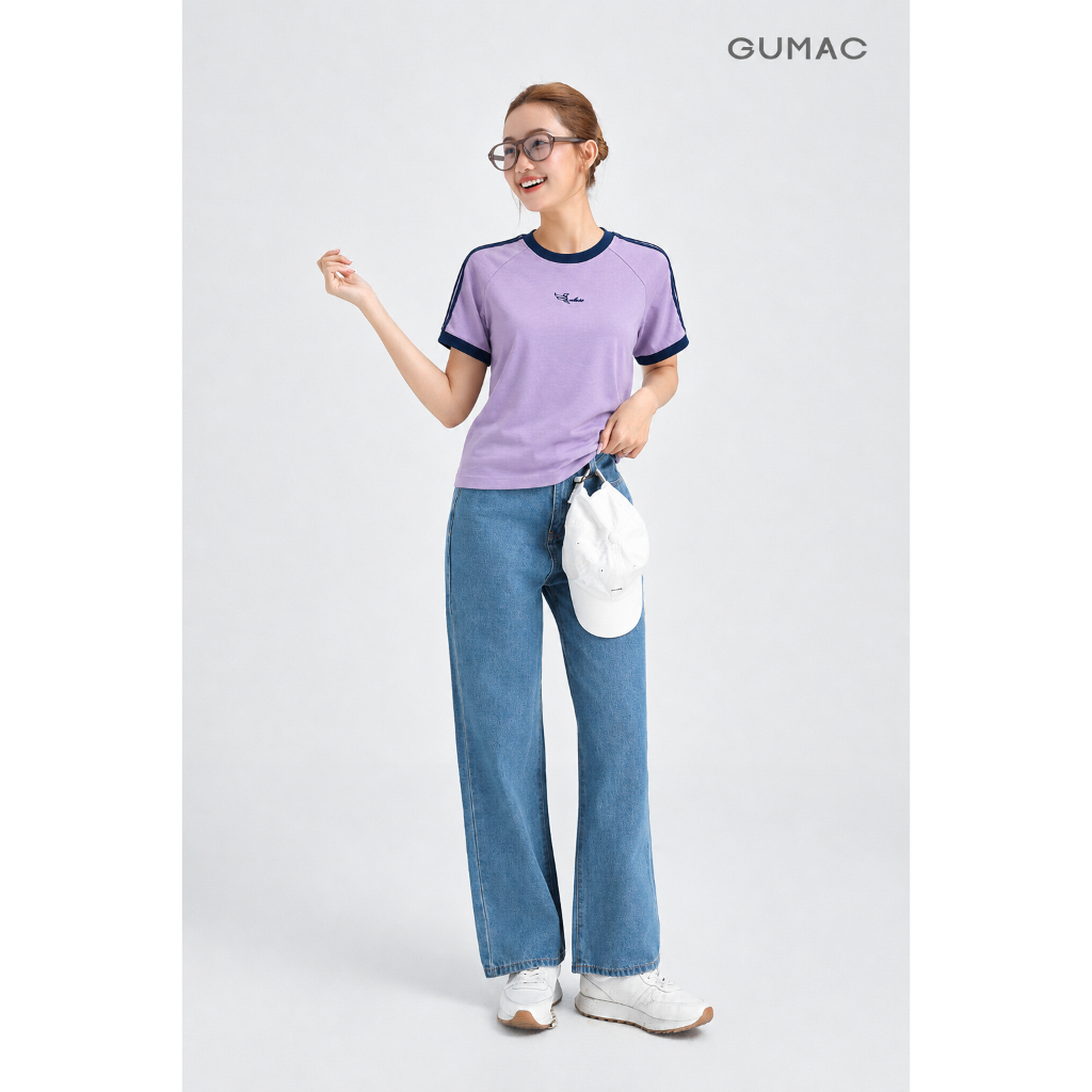 Áo Thun Nữ GMORNING Form Lửng Tay Raglan Phối Sọc Chất Cotton 2C Năng Động Trẻ Trung YATG06045