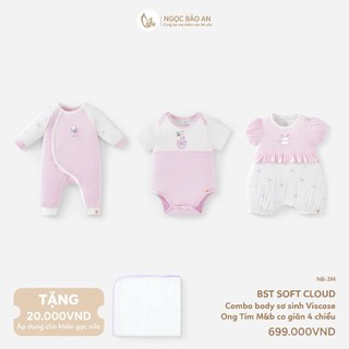[M&B] Combo body sơ sinh (0-12M)Viscose co giản 4 chiều mềm mại, thoải mái, an toàn cho da bé.