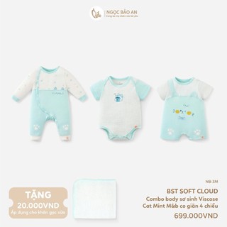 [M&B] Combo body sơ sinh (0-12M)Viscose co giản 4 chiều mềm mại, thoải mái, an toàn cho da bé.