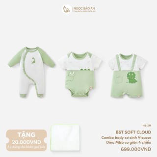 [M&B] Combo body sơ sinh (0-12M)Viscose co giản 4 chiều mềm mại, thoải mái, an toàn cho da bé.