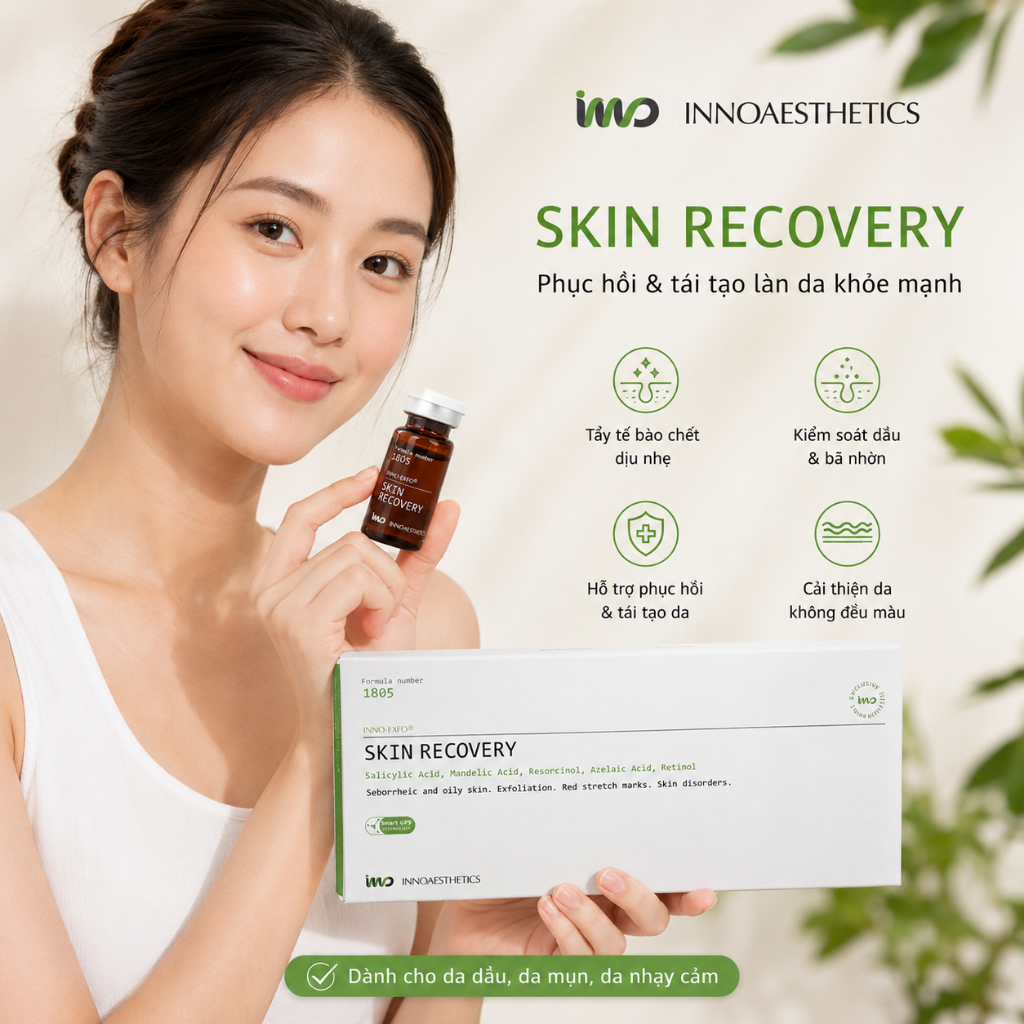 Tinh chất peel da Innoaesthetics Skin Recovery giúp giả.m mụn, giả.m th.âm, trẻ hóa da 1 lọ ( Tặng k.im bơm)