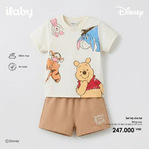 Bộ quần áo cộc tay cho bé họa tiết Disney Winnie the Pooh chất cotton mềm mát [0055]