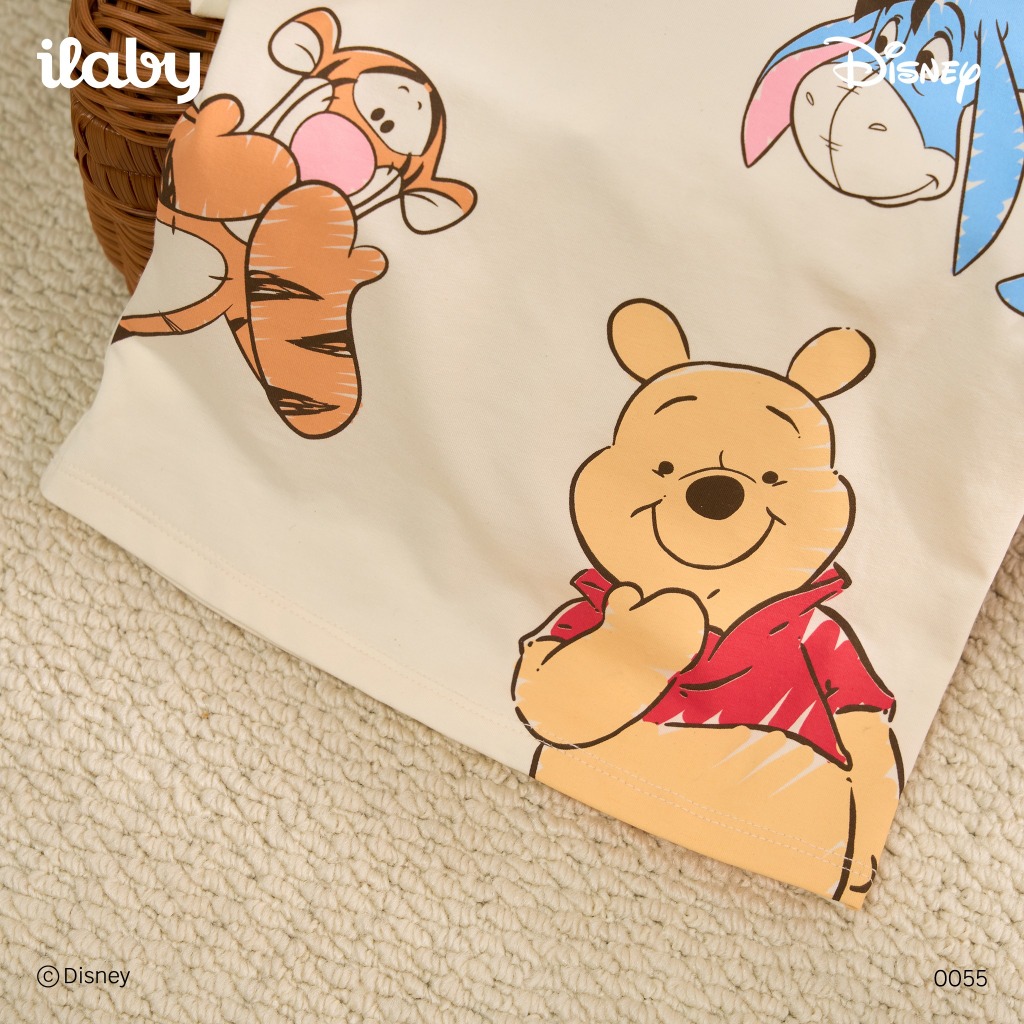 [IBABY 6M-4Y] Bộ quần áo cộc tay cho bé họa tiết Disney Winnie the Pooh chất cotton mềm mát [0055]