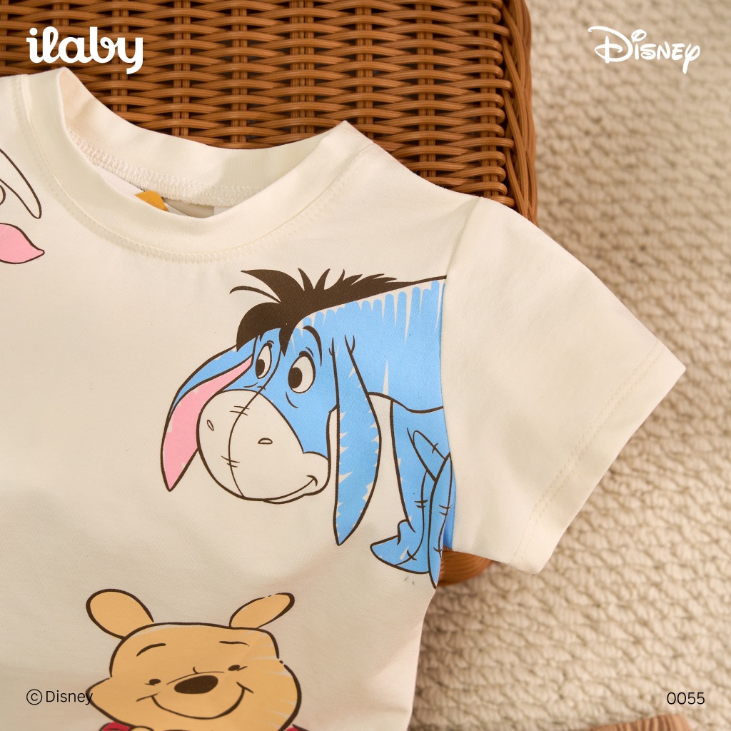 [IBABY 6M-4Y] Bộ quần áo cộc tay cho bé họa tiết Disney Winnie the Pooh chất cotton mềm mát [0055]