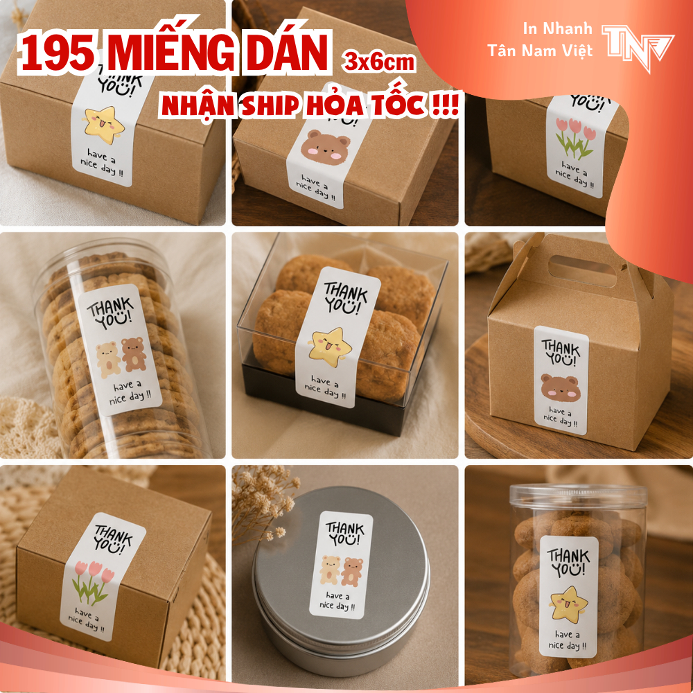 195 TEM DÁN CẢM ƠN KÍCH THƯỚC 3X6CM