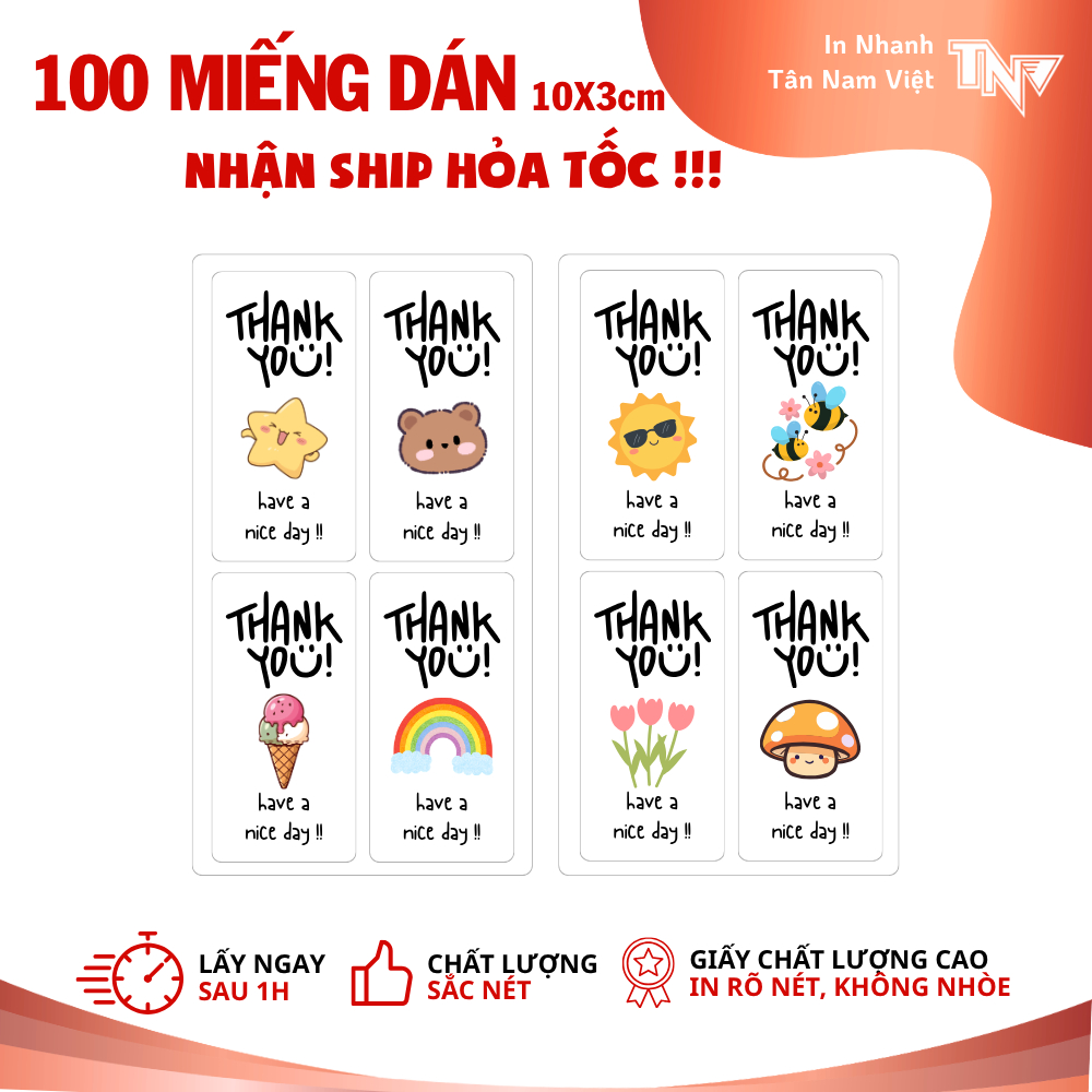195 TEM DÁN CẢM ƠN KÍCH THƯỚC 3X6CM